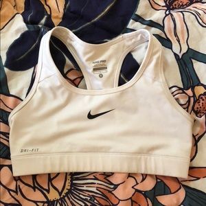 White Nike Pro Bra